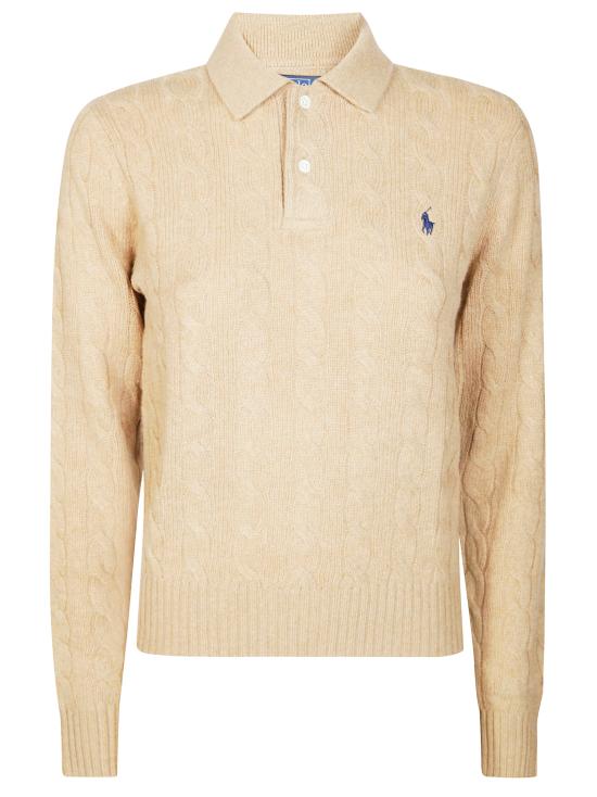26FW 폴로 랄프로렌 케이블 폴로 니트 211972132002 COLLECTION CAMEL MELANGE BEIGE