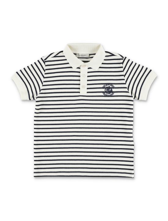 25FW [키즈] 골든구스 폴로 셔츠 GKP02055P002235 83130 ARTIC WOLF DARK NAVY