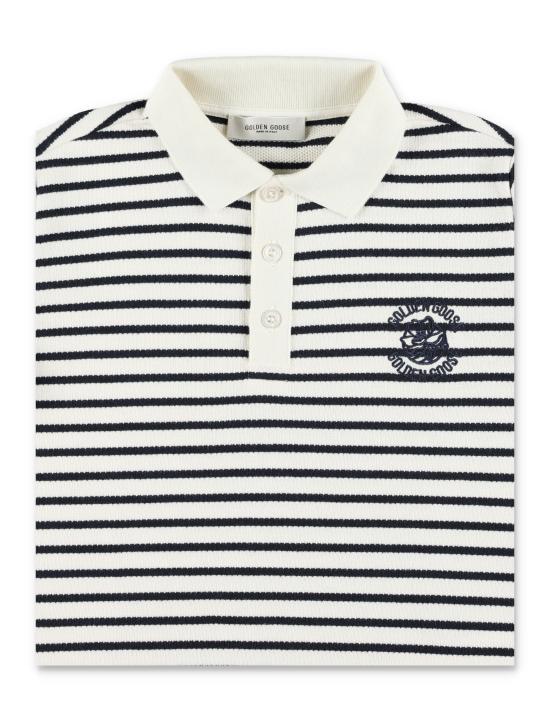 25FW [키즈] 골든구스 폴로 셔츠 GKP02055P002235 83130 ARTIC WOLF DARK NAVY - GOLDEN GOOSE