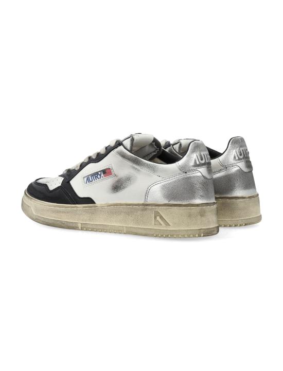 25FW 오트리 슈퍼 빈티지 메달리스트 로우 레더 스니커즈 AVLMSV11 WBS WHT BLK SLV - AUTRY