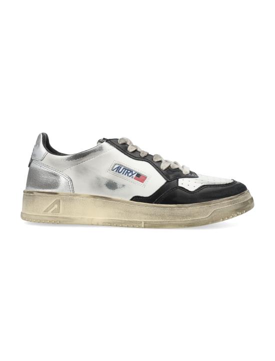 25FW 오트리 슈퍼 빈티지 메달리스트 로우 레더 스니커즈 AVLMSV11 WBS WHT BLK SLV