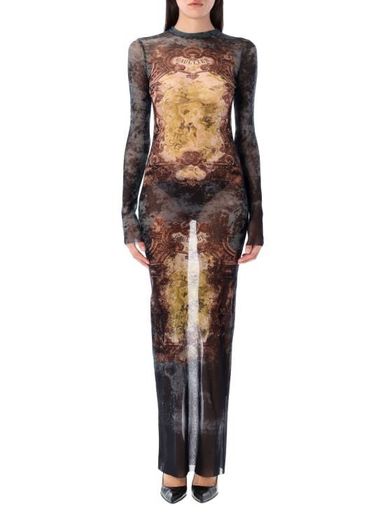 25FW 장 폴 고티에 미디 원피스 DR023M006P 005740 BLACK BLUE GREEN