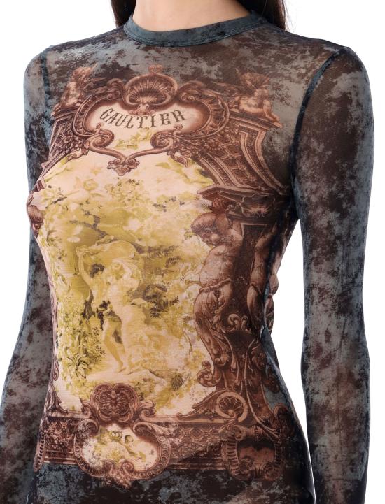 25FW 장 폴 고티에 미디 원피스 DR023M006P 005740 BLACK BLUE GREEN - JEAN PAUL GAULTIER