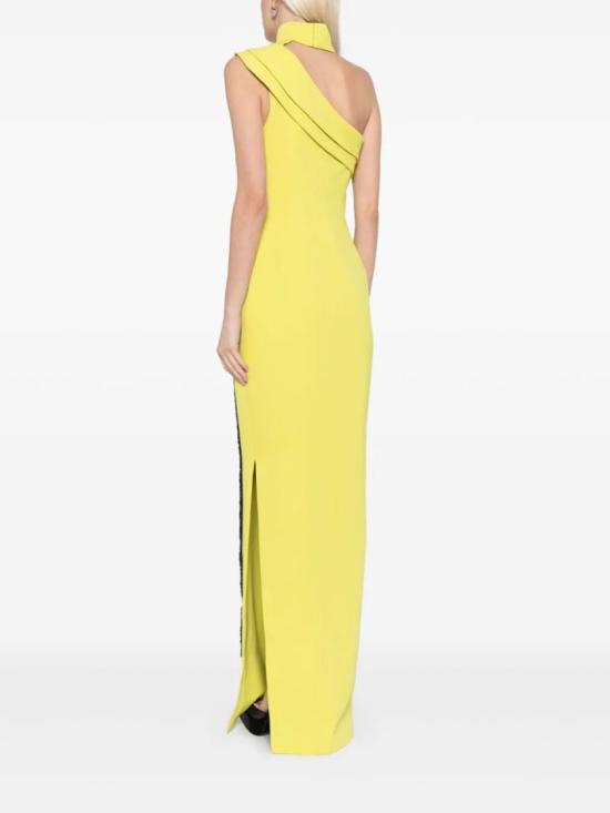  사이드 코베이시 롱 원피스 크레이프, 비즈 장식 오프숄더 드레스 - SAIID KOBEISY