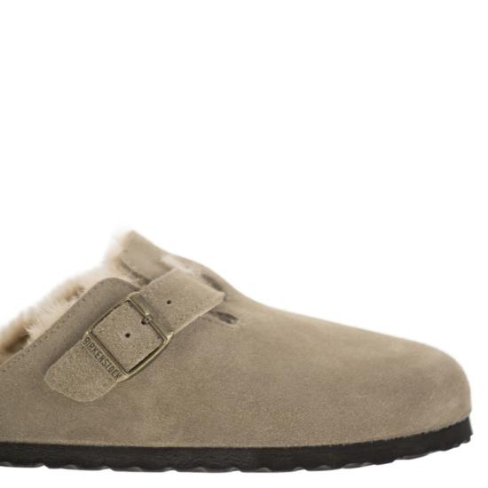 26SS 버켄스탁 보스턴 시어링 스웨이드 레더 뮬 1028299 TURTLEDOVE - BIRKENSTOCK