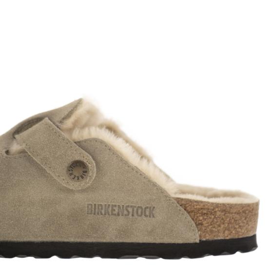 26SS 버켄스탁 보스턴 시어링 스웨이드 레더 뮬 1028299 TURTLEDOVE - BIRKENSTOCK