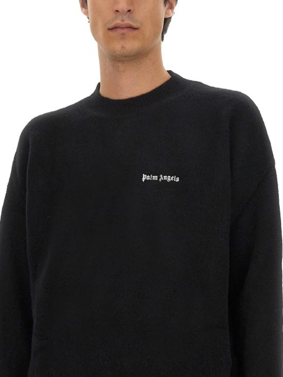  팜앤젤스 스웨터 PMHE054 F23KNI0051001 Black - PALM ANGELS