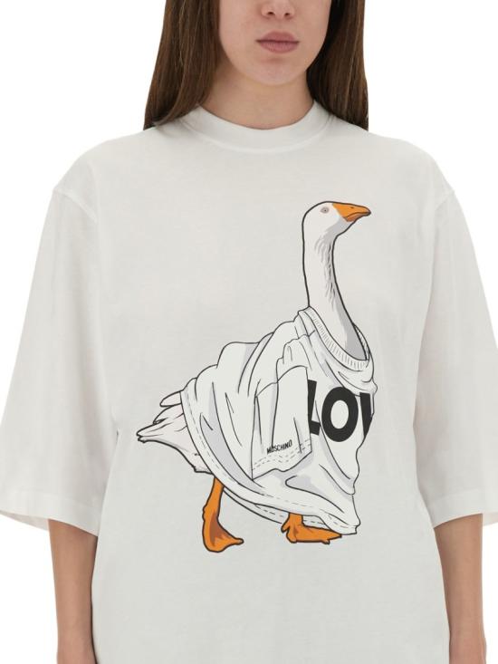 25FW 모스키노 탑 07155541 1001 White - MOSCHINO