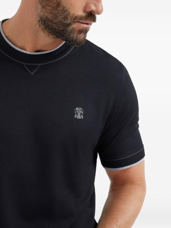 25FW 브루넬로 쿠치넬리 반팔 티셔츠 M0B137451G CGB88 Blue - BRUNELLO CUCINELLI