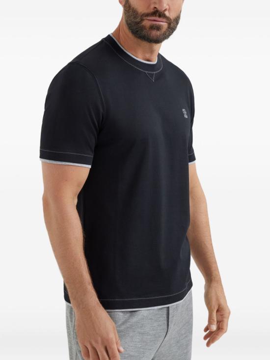 25FW 브루넬로 쿠치넬리 반팔 티셔츠 M0B137451G CGB88 Blue - BRUNELLO CUCINELLI