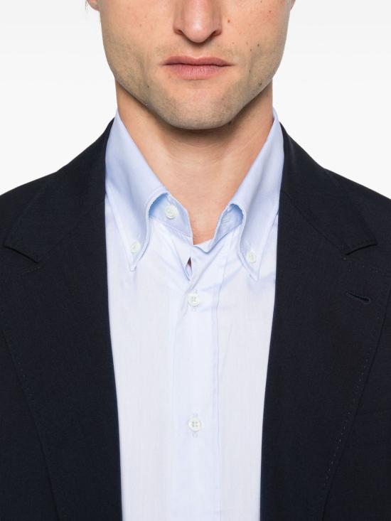 25FW 브루넬로 쿠치넬리 버튼 다운 칼라 슬림핏  트윌  긴팔 셔츠 MBUC41716 C735 Clear Blue - BRUNELLO CUCINELLI