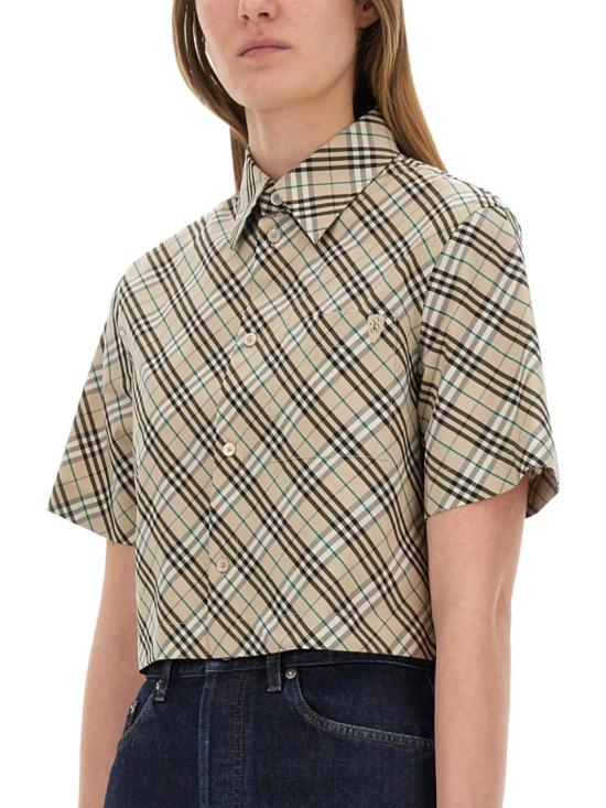 25SS 버버리 체크 크롭 코튼 셔츠 8101121 C1849 Multicolor - BURBERRY