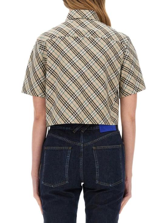  버버리 체크 크롭 코튼 셔츠 8101121 C1849 Multicolor - BURBERRY