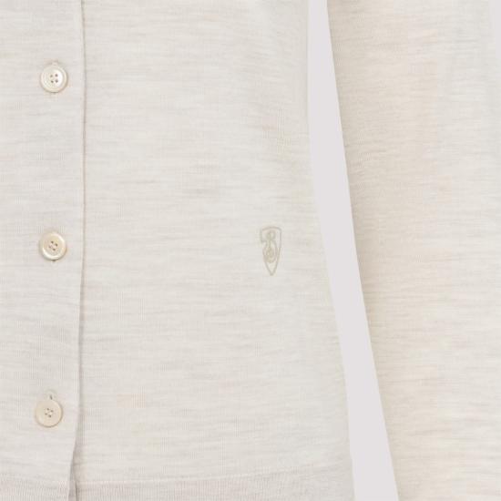 25FW 버버리 쉴드 로고 자수 울 가디건  8103104 Neutrals - BURBERRY