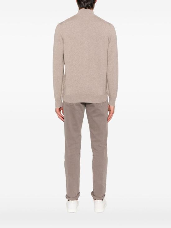 25FW 브루넬로 쿠치넬리 하이넥 집업 집업 니트 M2200106 CSJ89 Beige - BRUNELLO CUCINELLI