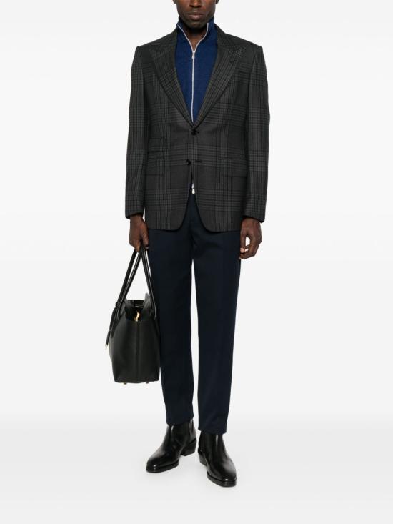 25FW 브루넬로 쿠치넬리 하이넥 집업 집업 니트 M2200106 CQC24 Blue - BRUNELLO CUCINELLI