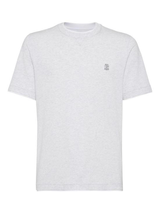 25FW 브루넬로 쿠치넬리 반팔 티셔츠 M0B137451G CY887 Light Grey