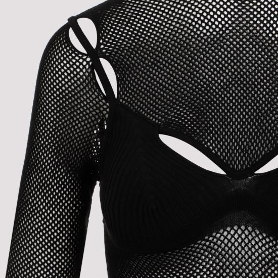  오프화이트 넷 애로우 브라렛 탑 OWHT020S24KNI001 Black - OFF WHITE