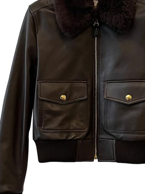 25FW 셀린느 가죽 자켓 RV0Q6 599E18DK Brown - CELINE