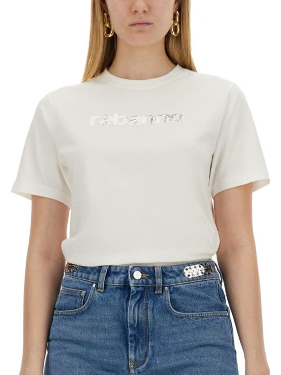  파코라반 반팔 티셔츠 24PJTE145CO0481 P112 White - PACO RABANNE