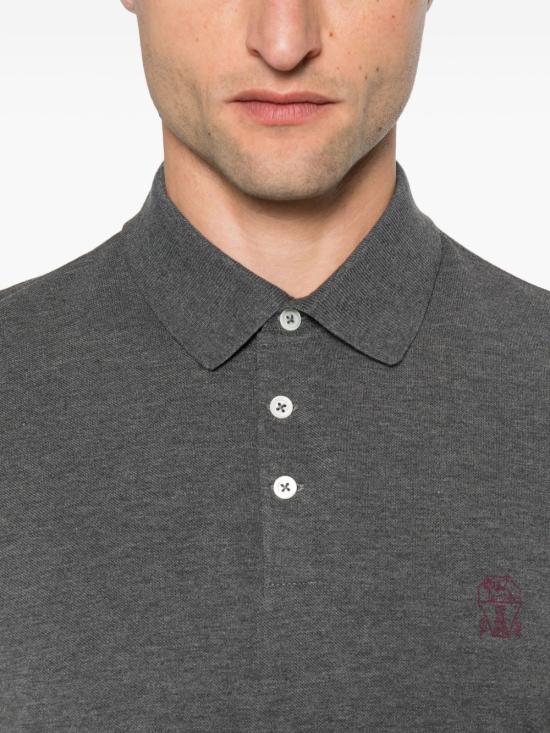 25FW 브루넬로 쿠치넬리 폴로 티셔츠 ME8548770 CPP70 Grey - BRUNELLO CUCINELLI