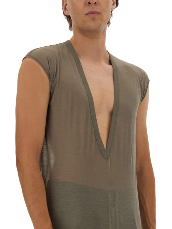 25FW 릭 오웬스 반팔 티셔츠 RU02E1157 UC34 Brown - RICK OWENS