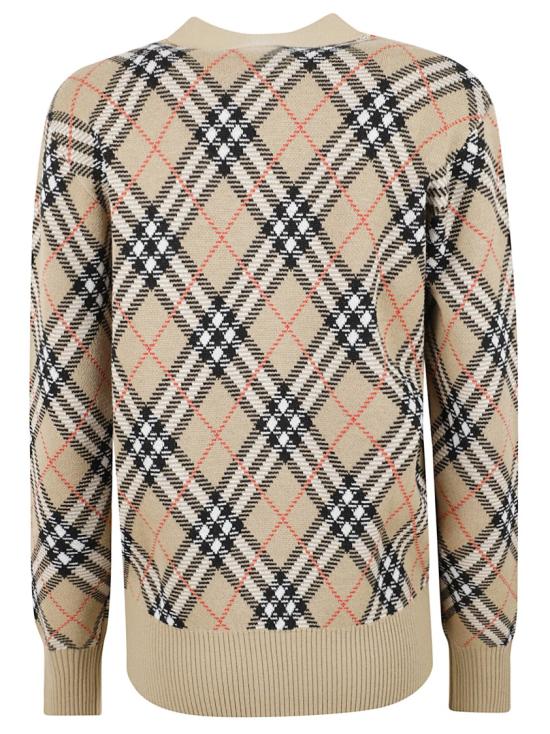 25FW 버버리 체크 울 가디건 8110579 C1309 Neutrals - BURBERRY