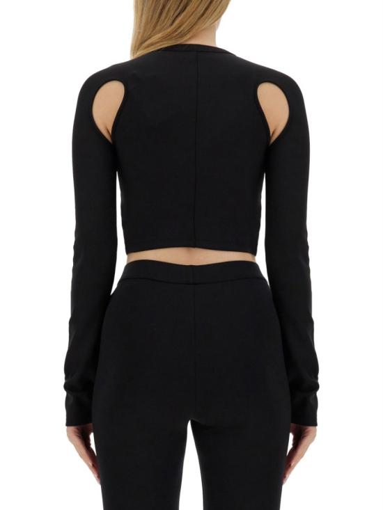  오프화이트 OFF 컷아웃 크롭 티셔츠 OWAD211 C99JER0011001 Black - OFF WHITE