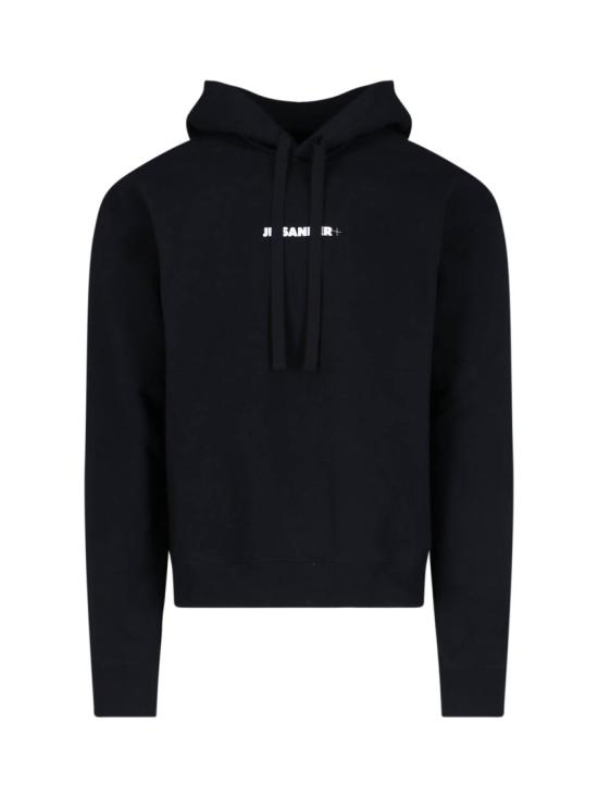 25FW 질샌더 로고 후드 티셔츠 J47GU0129 J20039001 Black