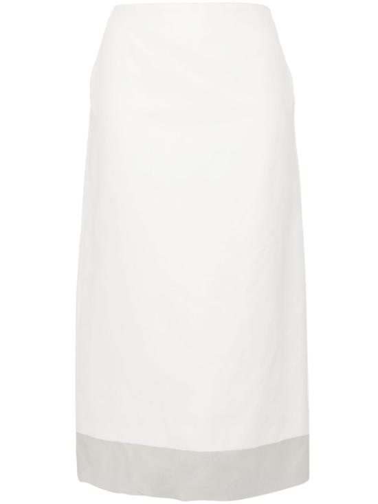  스포트막스 미디 스커트 12101193600 001 White