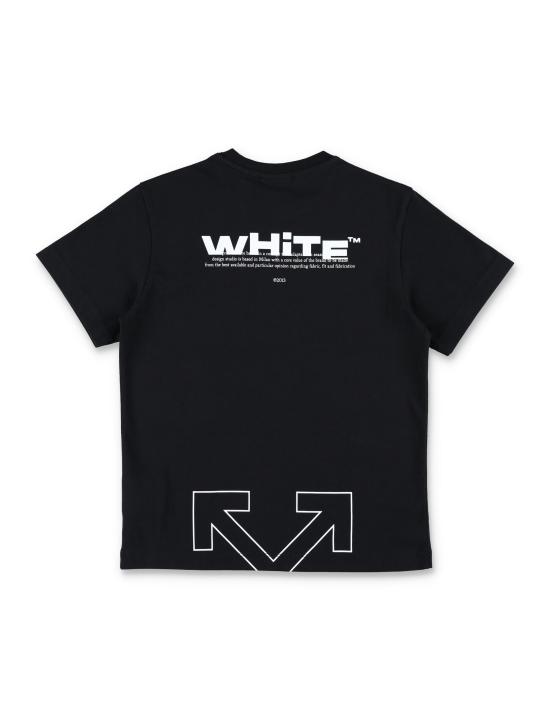 25FW [키즈] 오프화이트 티셔츠 OBAA002F25JER002 1001 Nero - OFF WHITE