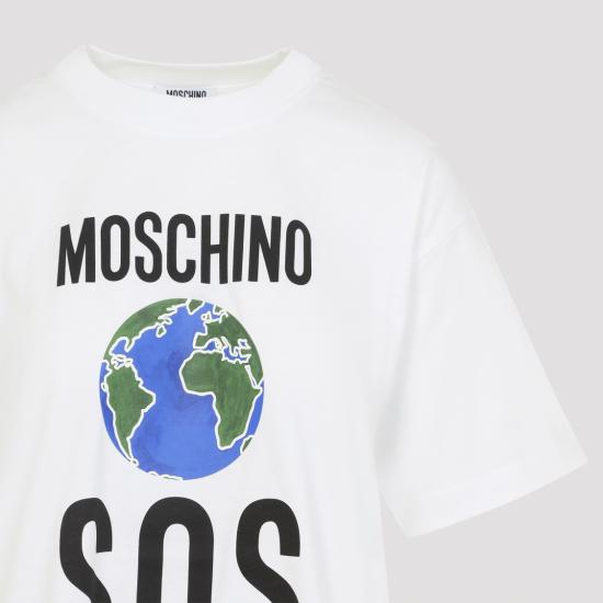 25FW 모스키노 반팔 티셔츠 252D0713 5441 White - MOSCHINO