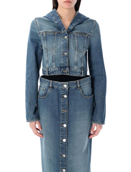 25SS 알라이아 데님 자켓 AA9V0421T536A 525 BLUE VINTAGE