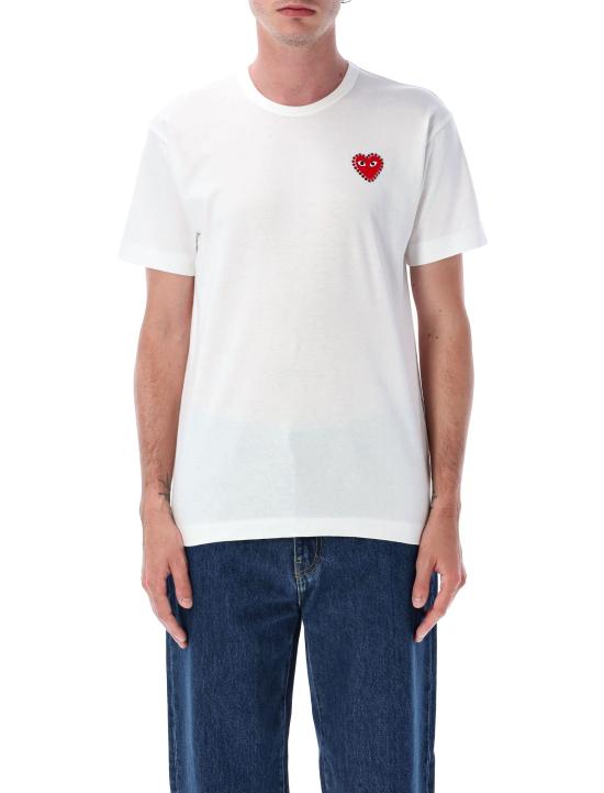 25SS 꼼데가르송 반팔 티셔츠 AX T801 051 2 WHITE RED - COMME DES GARCONS