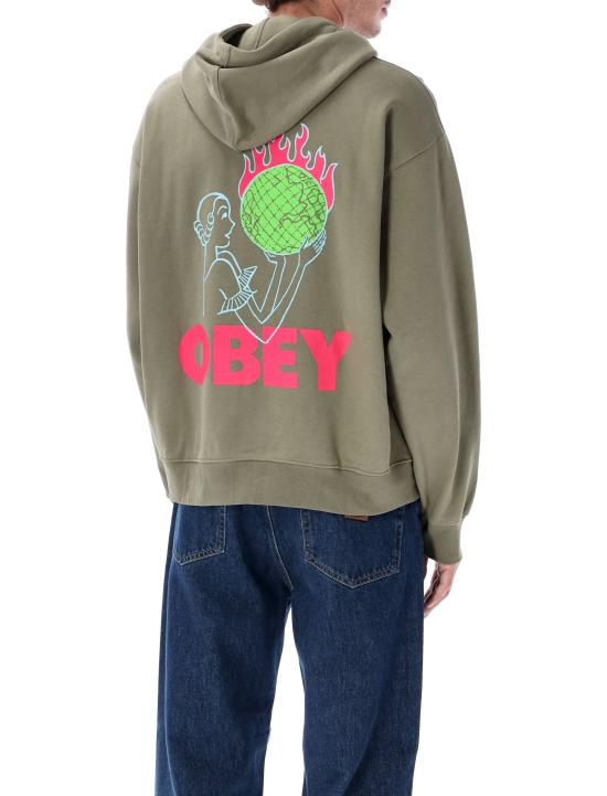 25FW 오베이 후드 티셔츠 112844236 DLN DEEP LICHEN GREEN - OBEY