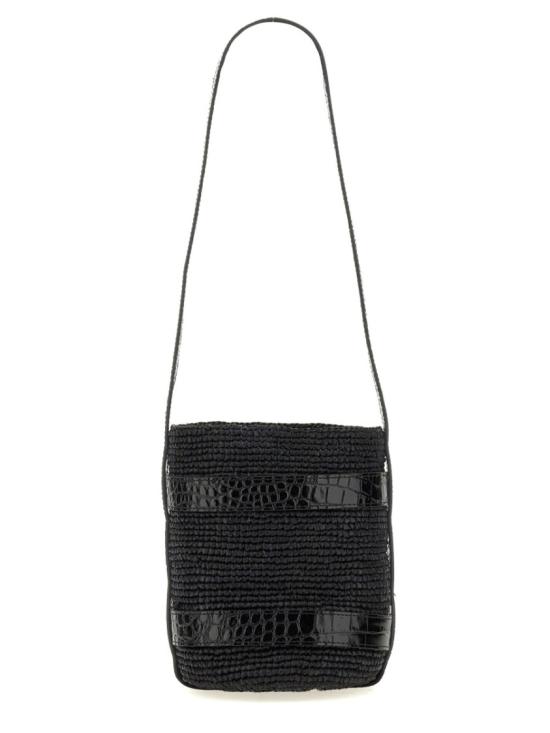  마네비 숄더백 L9 8CT RAFFIA LEATHERBLACK BLACK Black