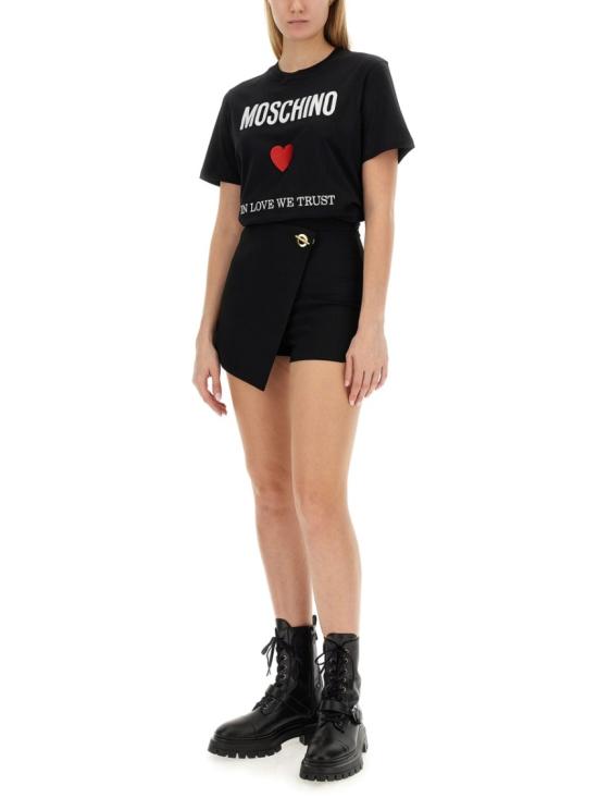  모스키노 반팔 티셔츠 07030541 2555 Black - MOSCHINO