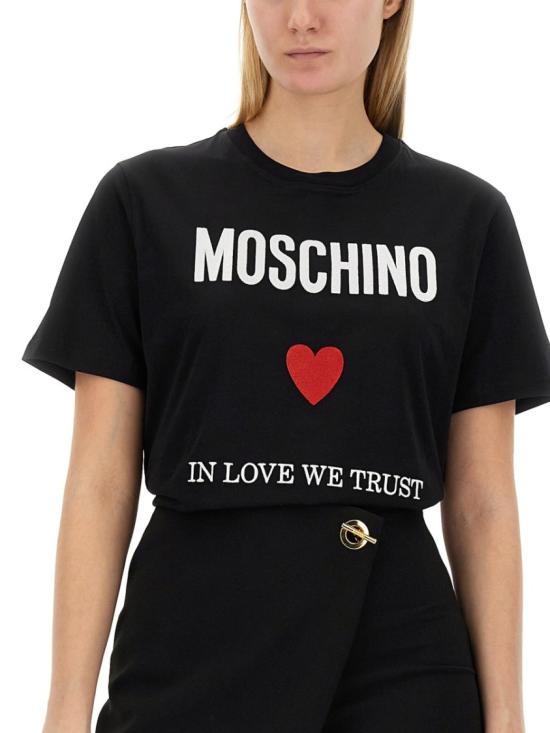  모스키노 반팔 티셔츠 07030541 2555 Black - MOSCHINO