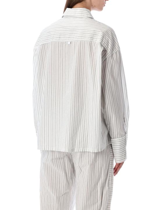 25FW 캘빈클라인 반팔 티셔츠 000QS7243E ZEW WHITE BLACK STRIPE - CALVIN KLEIN