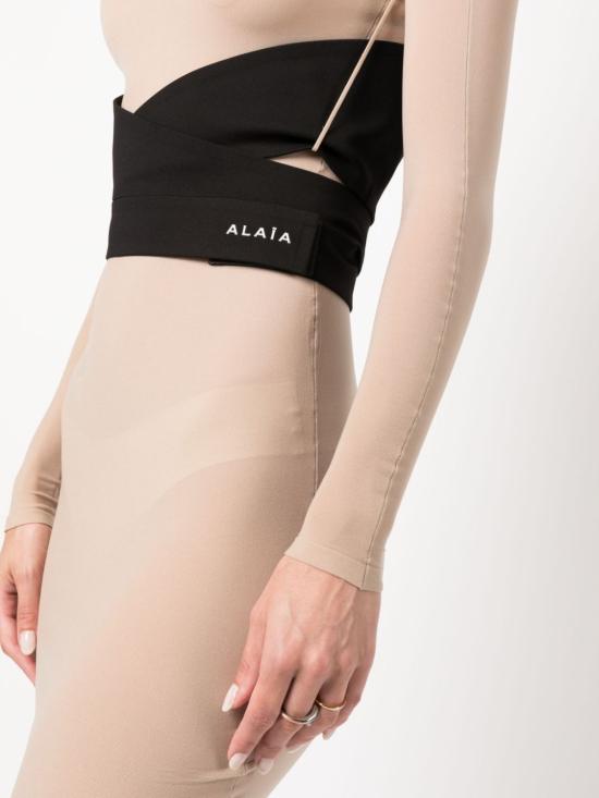  알라이아 롱 원피스 AA9R23844M827 178 Beige - ALAIA