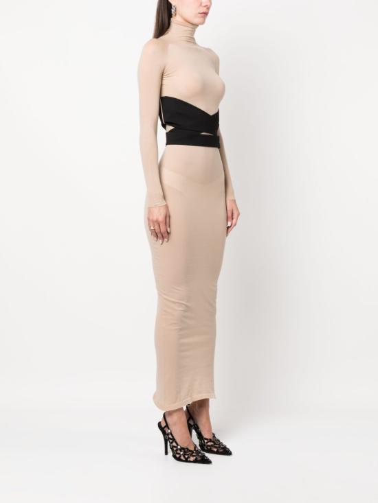  알라이아 롱 원피스 AA9R23844M827 178 Beige - ALAIA