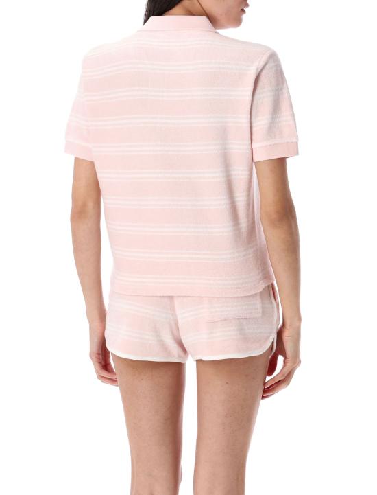 25SS 스포티앤리치 폴로 티셔츠 TO001620302ST65 3951 PINK STRIPED - SPORTY & RICH