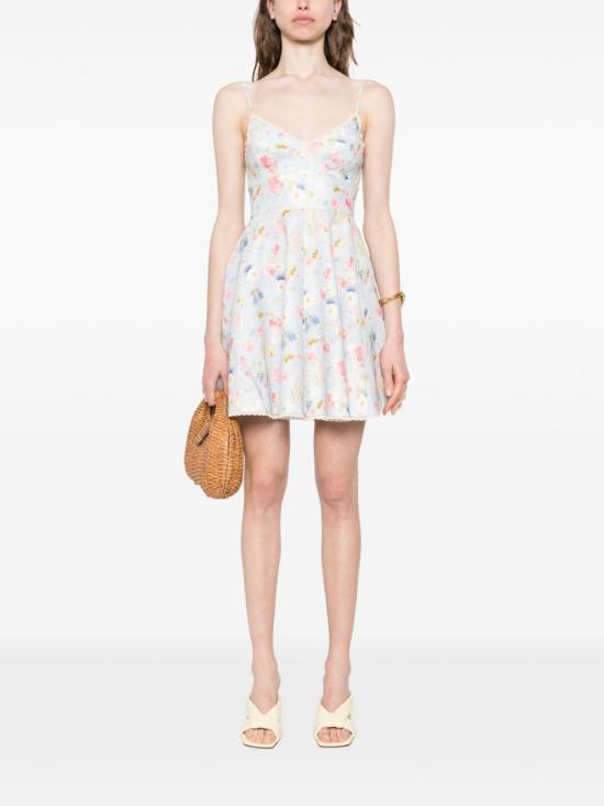 25FW 짐머만 숏 원피스 4274DSS252 BLUBQFLO Clear Blue - ZIMMERMANN