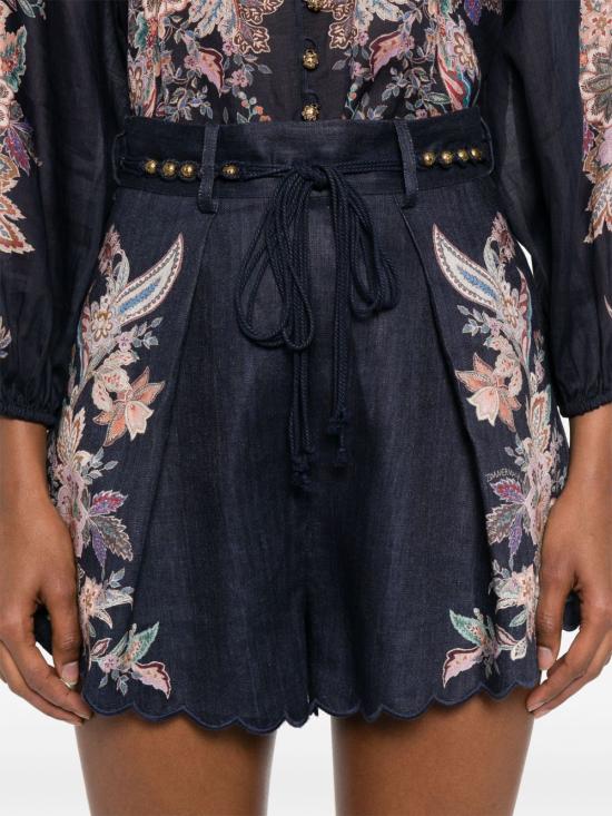 25FW 짐머만 숏팬츠 4558ASS251 NAVMLTPAI Blue - ZIMMERMANN