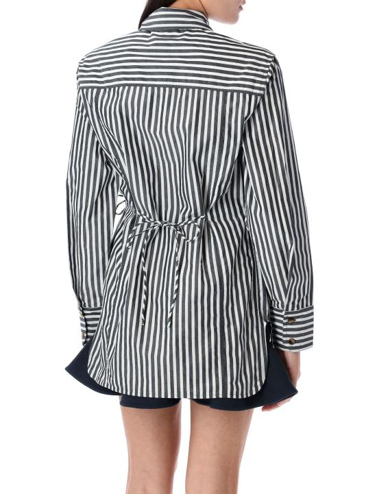 25SS 가니 반팔 티셔츠 W00966475 099 BLACK STRIPES - GANNI