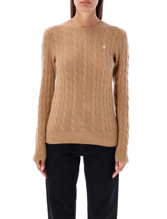26FW 폴로 랄프로렌 폴로 자수 케이블 니트 스웨터 211971865 002 COLLECTION CAMEL