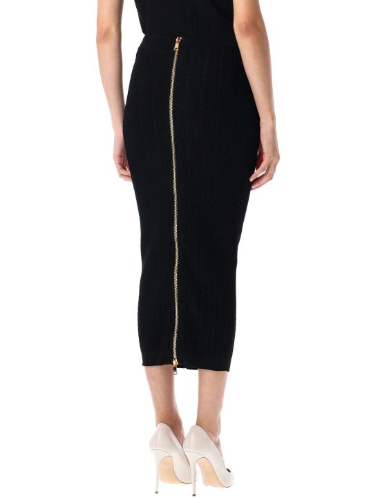 25FW 발망 미디 스커트 FF1LD066KI50 0PA Nero - BALMAIN