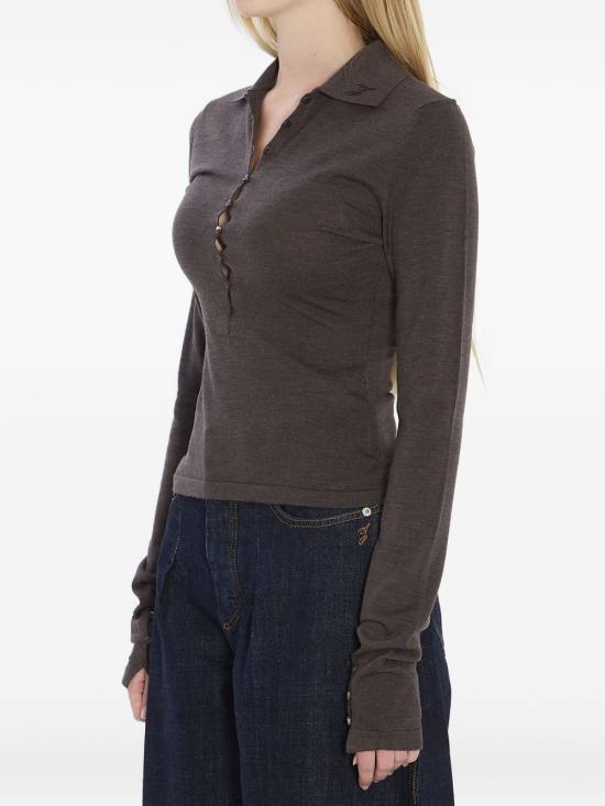 25FW 자크뮈스 폴로 티셔츠 POW00806 AK00145880 Brown - JACQUEMUS