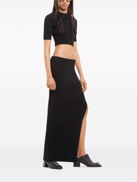  쿠레쥬 미디 스커트 124MJU145FI0001 9999 BLACK - COURREGES