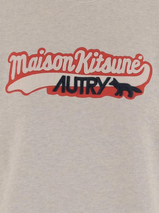 25FW 오트리 X 메종키츠네 긴팔 티셔츠 SWPX MK1M Ivory - AUTRY X MAISON KITSUNE